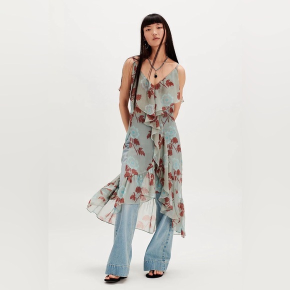Free People Tops - Free People Sunfaded Maxi Top in Sage Combo